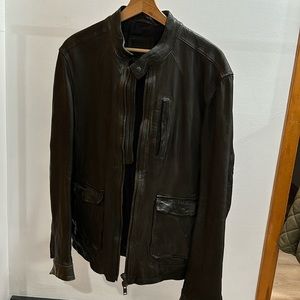 All saints black leather jacket